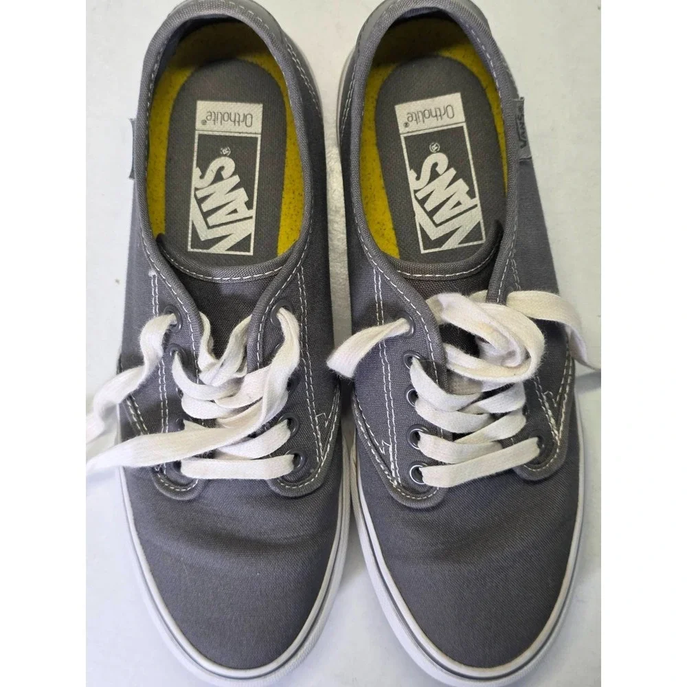 Vans Ortholite Women's‎ Sneakers Size 8 Gray White Lace Up Canvas Shoes